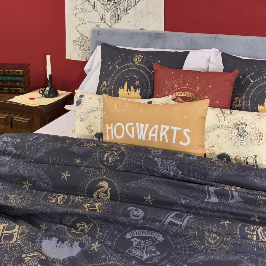 Harry Potter Hogwarts Gold & Black Duvet Cover 100% Cotton