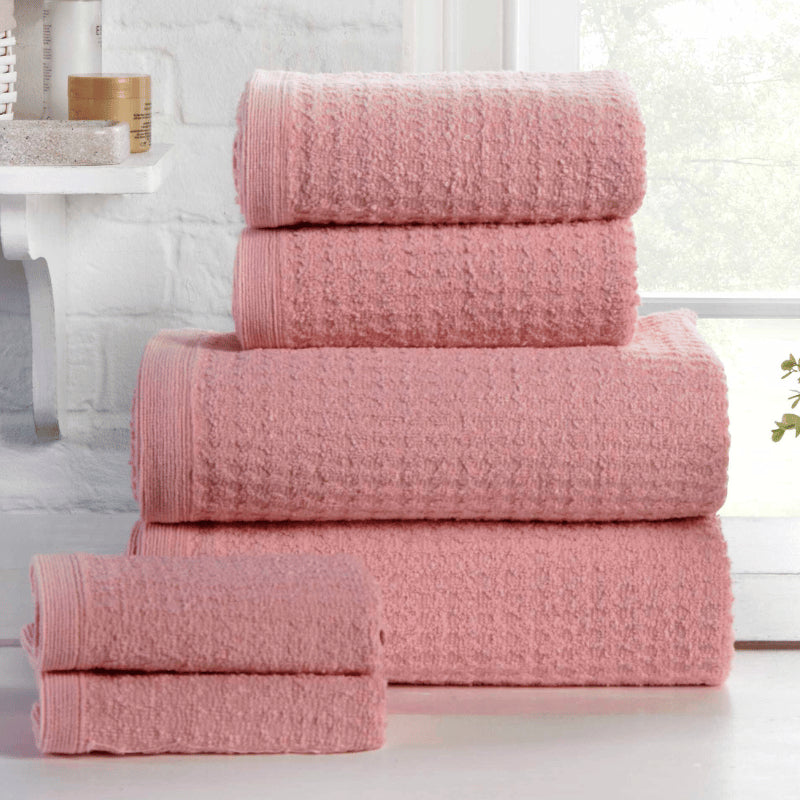 100% Cotton Waffle Design 6 Piece Towel Bale