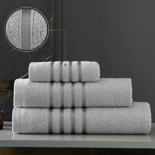 Stripe Detail Hand Towel - 100% Egyptian Cotton