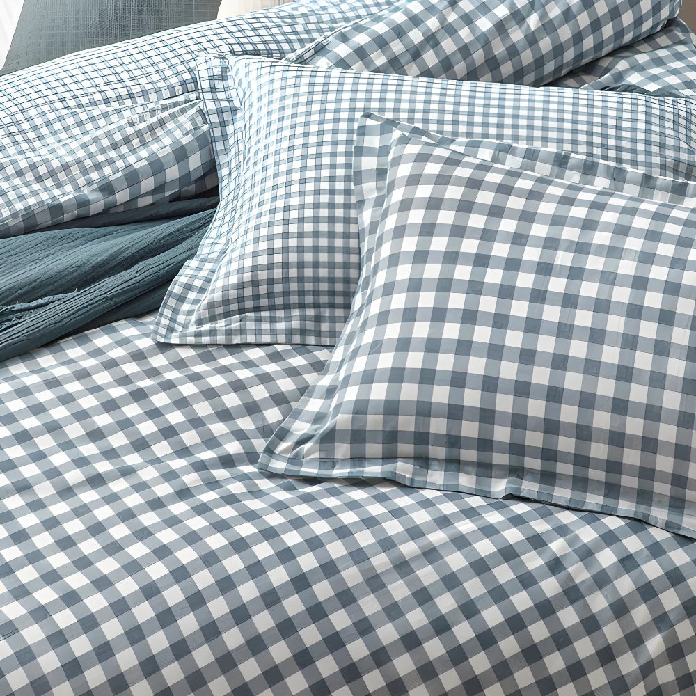 Barton Gingham Check Duvet Set Navy
