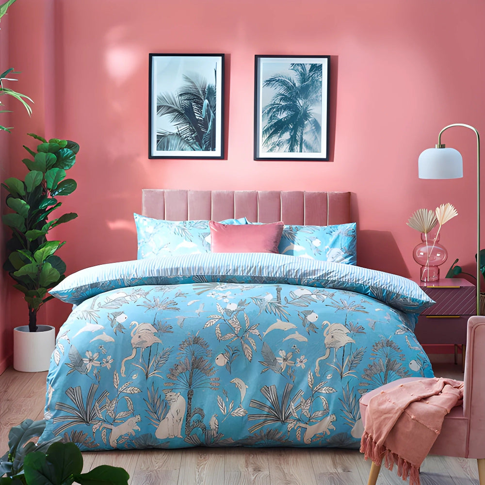 Colony Palm Botanical Duvet Cover Set