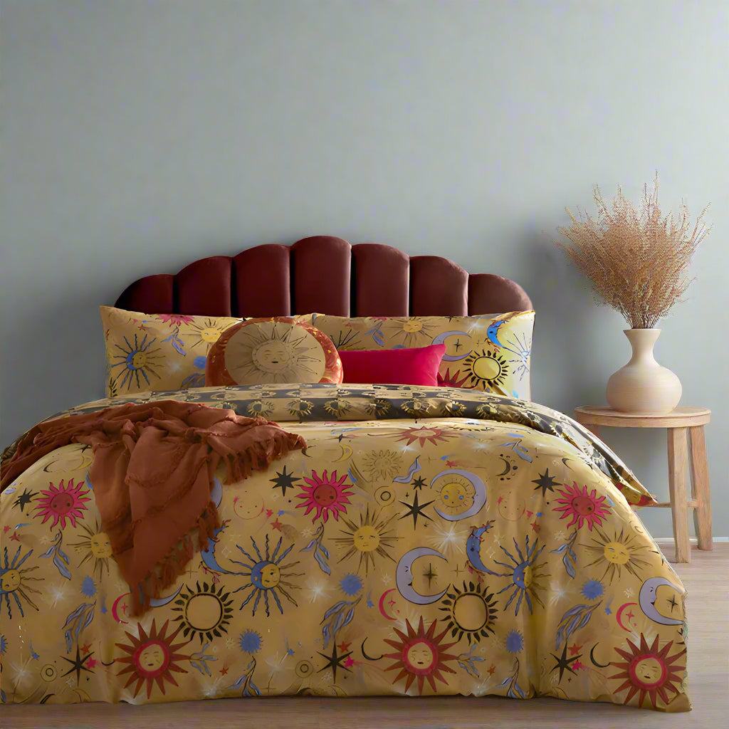 Ethereal Star Reversible Duvet Cover Set Gold Dust