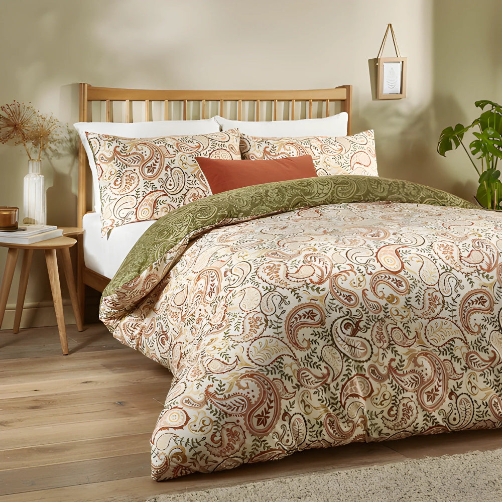 Anika Paisley Printed Soft Touch Duvet Cover Set
