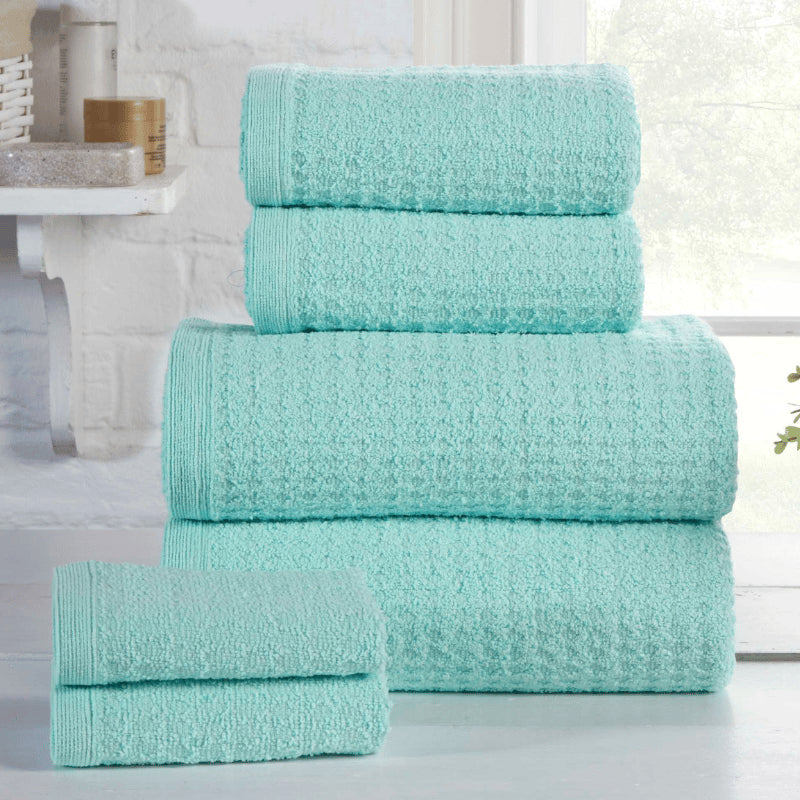 100% Cotton Waffle Design 6 Piece Towel Bale