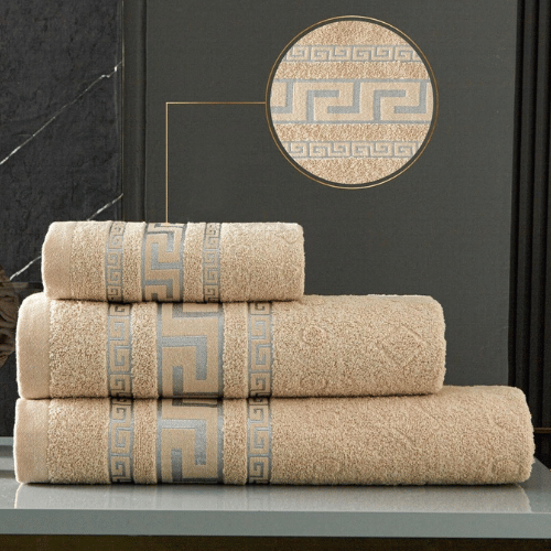 100% Egyptian Cotton Greek Border Design Hand Towel