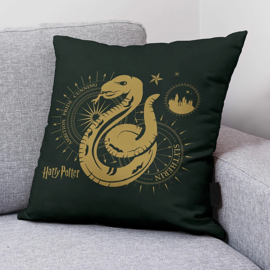Harry Potter Slytherin Gold 100% Cotton Cushion 50 X 50cm