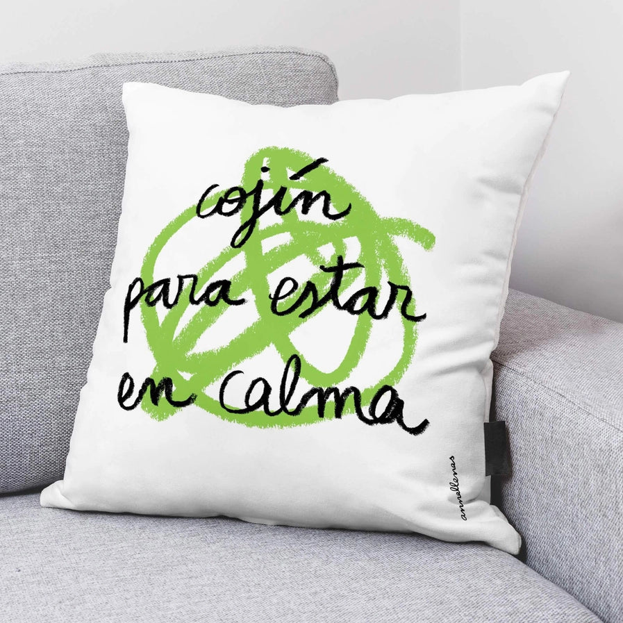 Feel Calm 100% Cotton Throw Cushion 50cm x 50cm