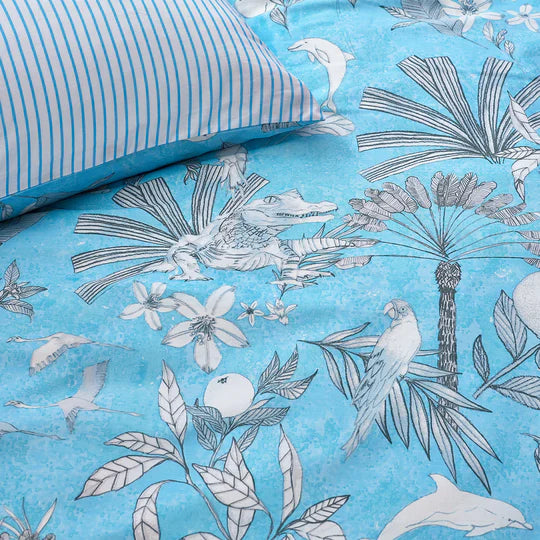 Colony Palm Botanical Duvet Cover Set