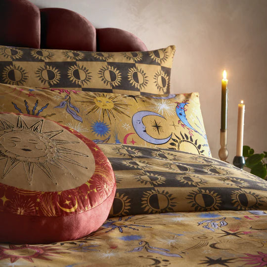 Ethereal Star Reversible Duvet Cover Set Gold Dust