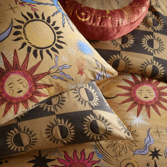 Ethereal Star Reversible Duvet Cover Set Gold Dust