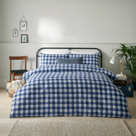 Hartsford Gingham Check Duvet Cover Set Navy