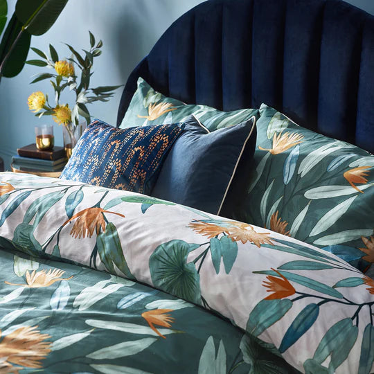 Tigerlily Floral Duvet Cover Set in Eucalyptus