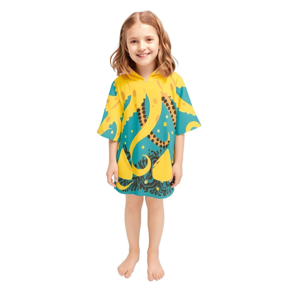Childs Octopus Design Poncho