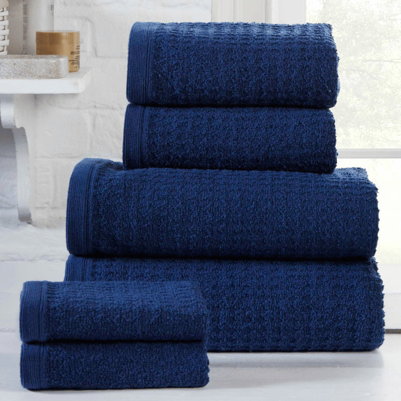 100% Cotton Waffle Design 6 Piece Towel Bale