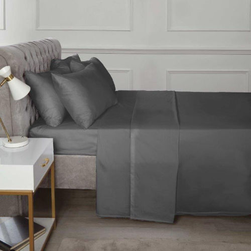 Percale Pillow Case 2 Pack in Charcoal
