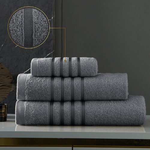 Stripe Detail Hand Towel - 100% Egyptian Cotton