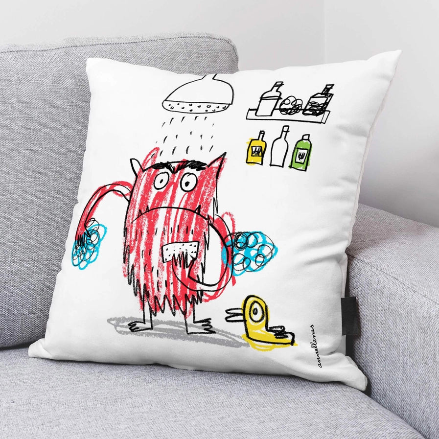 Anna Llenas 'Showertime' 100% Cotton Cushion 50cm x 50cm